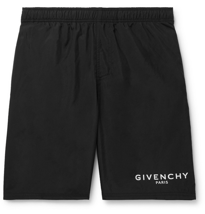 Photo: Givenchy - Long-Length Logo-Print Swim Shorts - Black