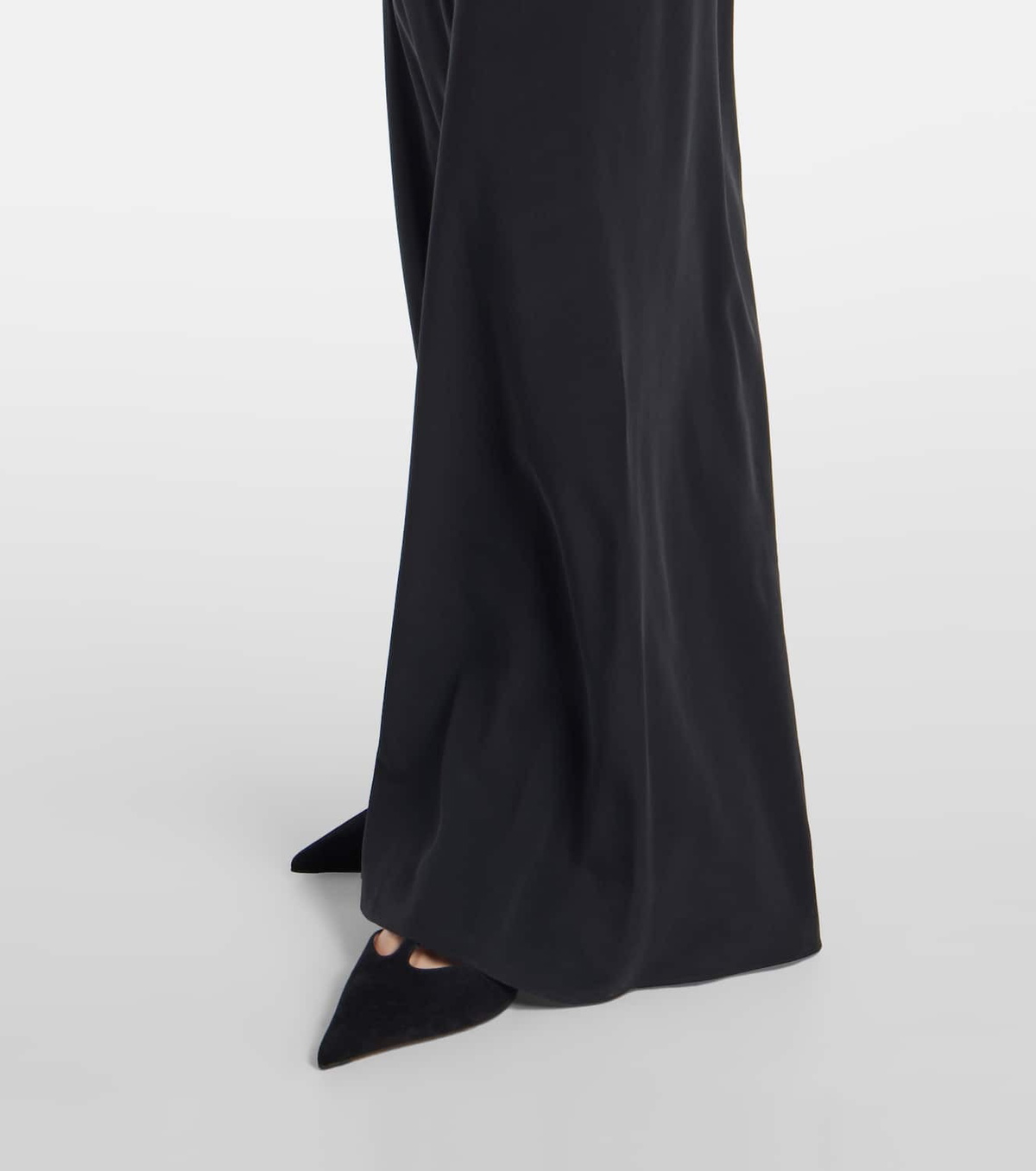 Ferragamo Lace-trimmed silk gown