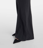 Ferragamo Lace-trimmed silk gown