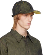 Marni Green & Yellow Distressed Denim Cap