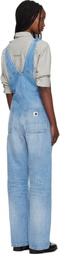 Carhartt Work In Progress Blue Bib Straight Denim Overalls
