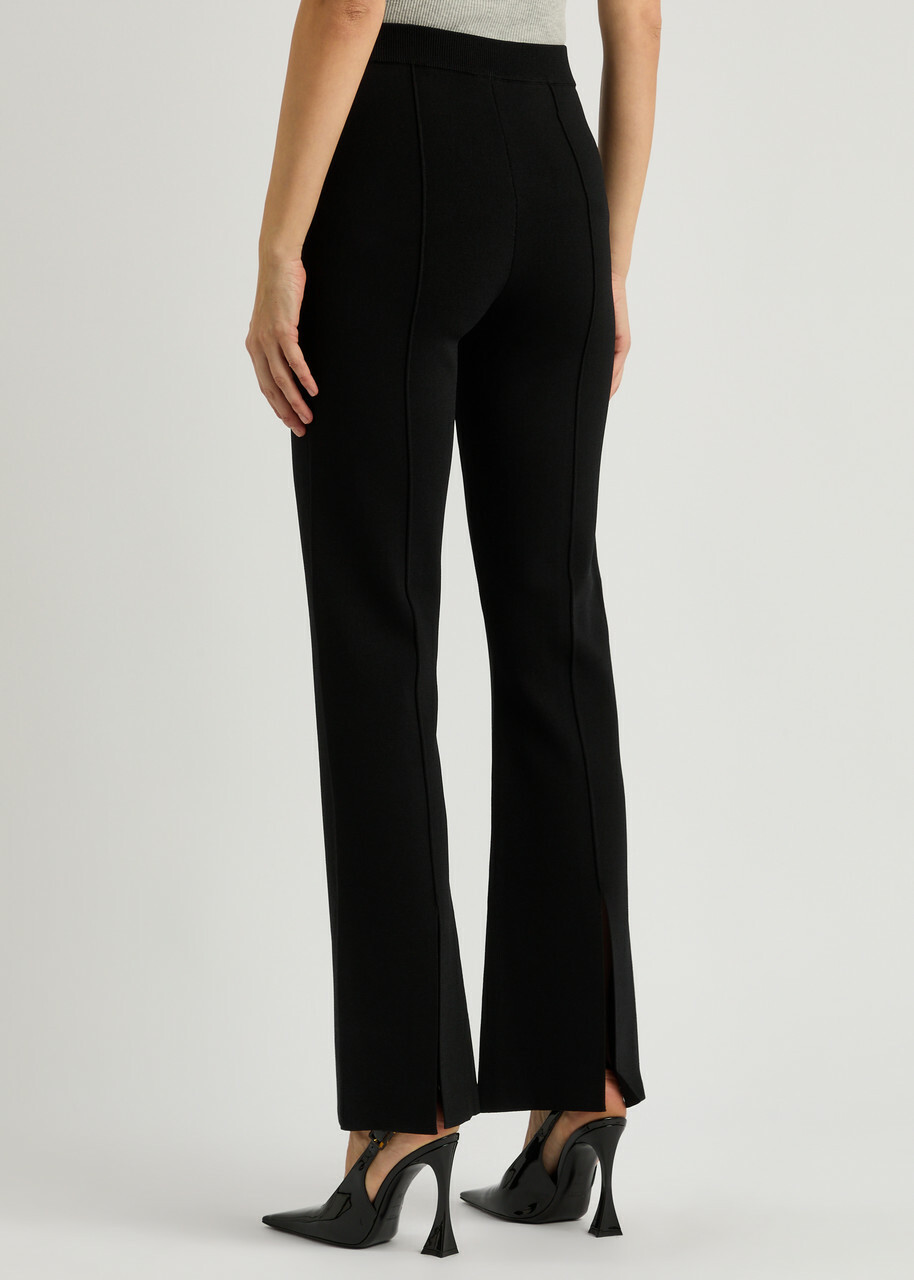 Clea Alistair Straight-leg Knitted Trousers Black