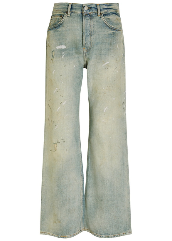 Photo: Acne Studios 2021F Paint-splatter Wide-leg Jeans Light Blue