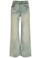 Acne Studios 2021F Paint-splatter Wide-leg Jeans Light Blue