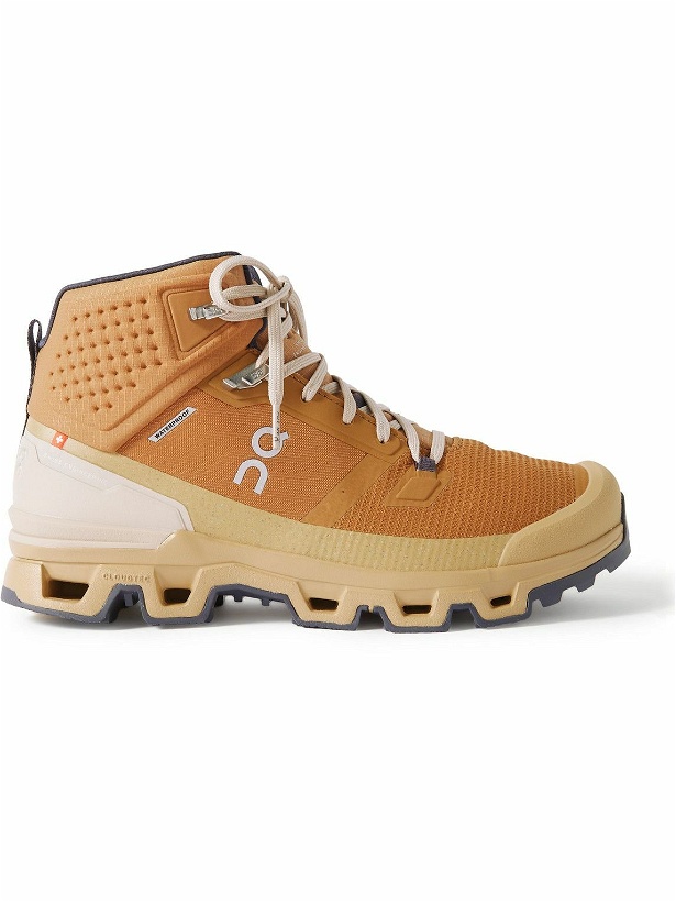Photo: ON - Cloudrock 2 Waterproof Rubber-Trimmed Mesh and Ripstop Hiking Boots - Orange