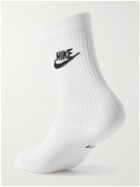 Nike - Three-Pack Nike Sportswear Everyday Essential Recycled Dri-FIT Socks - White