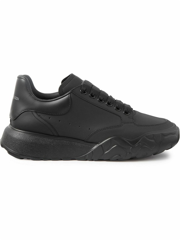 Photo: Alexander McQueen - Court Exaggerated-Sole Leather Sneakers - Black