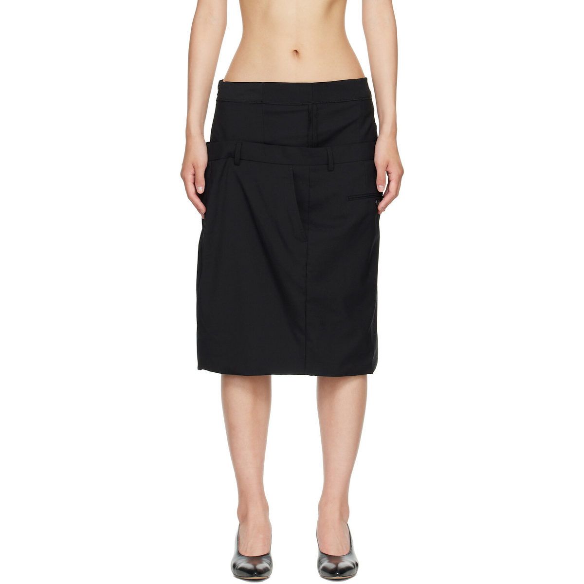 HODAKOVA Black ISO Layered Midi Skirt