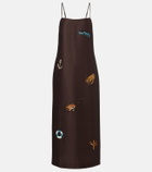 Alémais Embellished printed linen-blend maxi dress