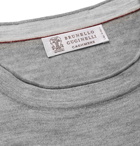 Brunello Cucinelli - Mélange Cashmere and Silk-Blend Sweater - Gray