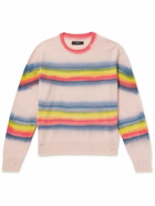 AMIRI - Distressed Tie-Dyed Cashmere and Wool-Blend Sweater - Pink