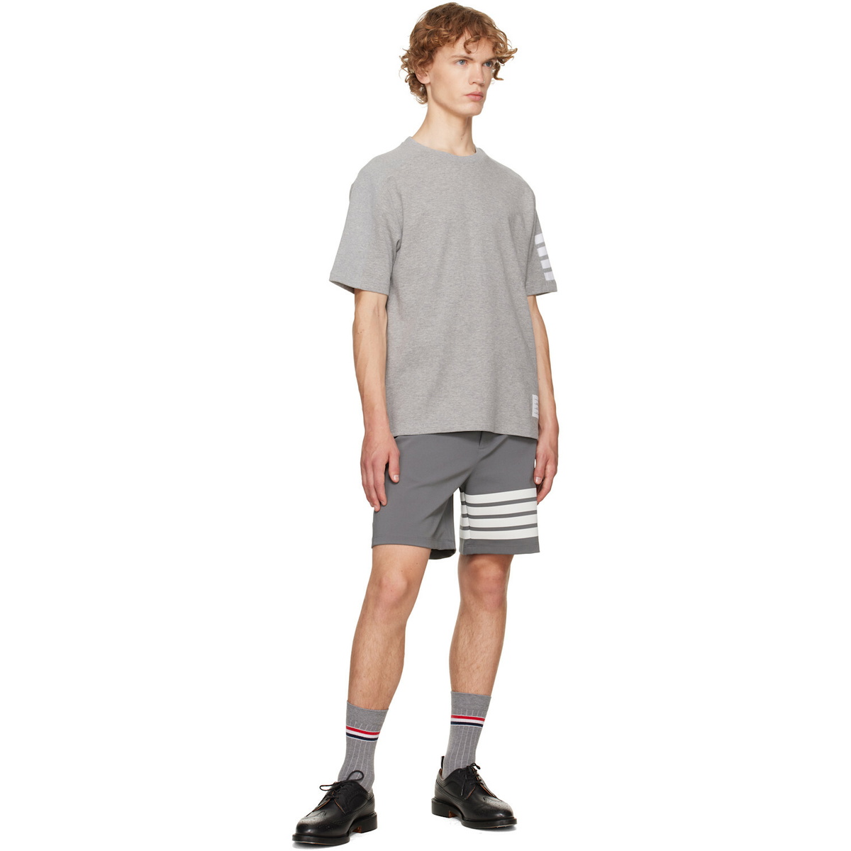 Thom Browne Gray Milano Cotton 4-Bar T-shirt