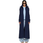 Balenciaga Navy Cotton Mix Thick Ribs Maxi Cardigan