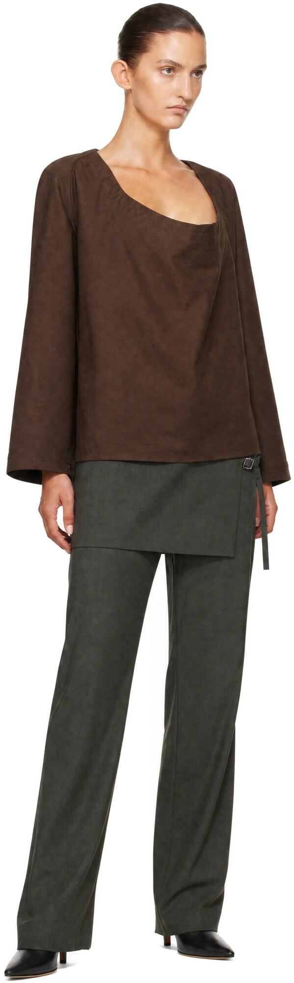 BAMBOU ROGER KWONG Brown Cotton Blouse