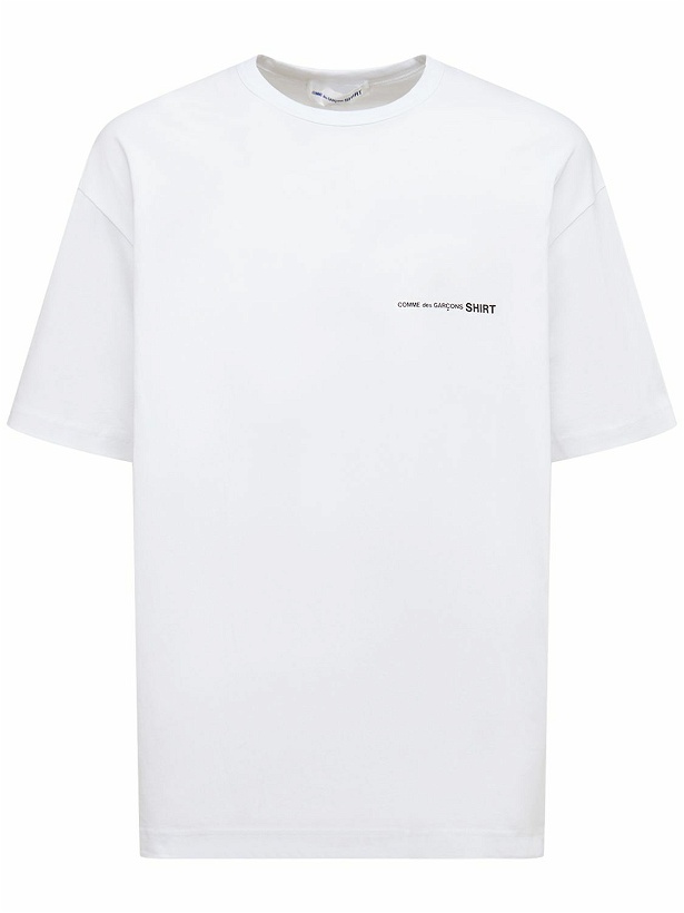 Photo: COMME DES GARÇONS SHIRT Logo Print Over Cotton Jersey T-shirt