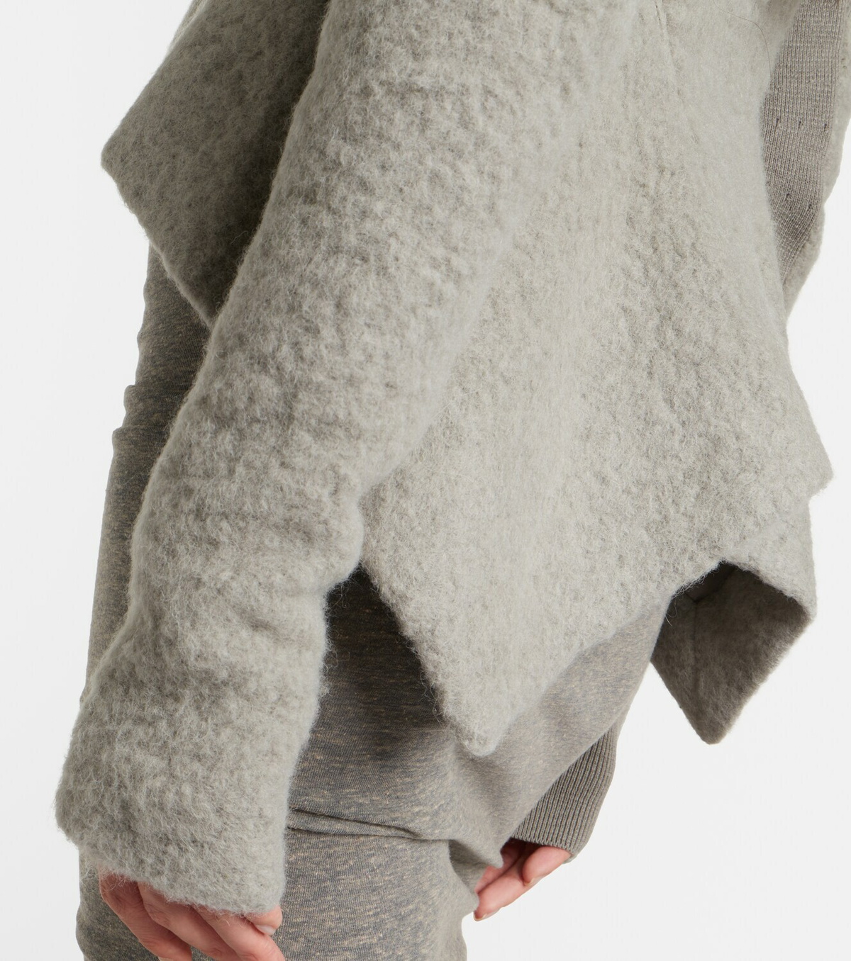 Rick Owens Asymmetric alpaca and wool-blend jacket