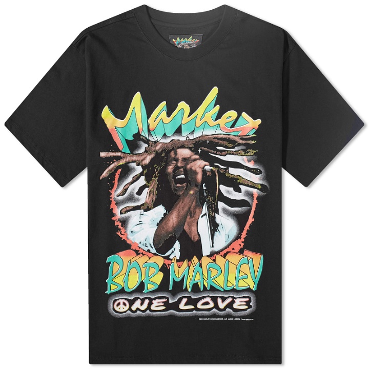 Photo: MARKET x Bob Marley One Love T-Shirt in Vintage Wash Black