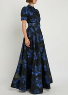 Rebecca Vallance Alexandra Floral-jacquard Woven Maxi Dress Navy