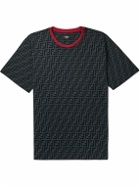 Fendi - Logo-Print Cotton-Jersey T-Shirt - Blue