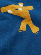 KAPITAL - Denim Repair Oversized Printed Cotton-Jersey T-Shirt - Blue