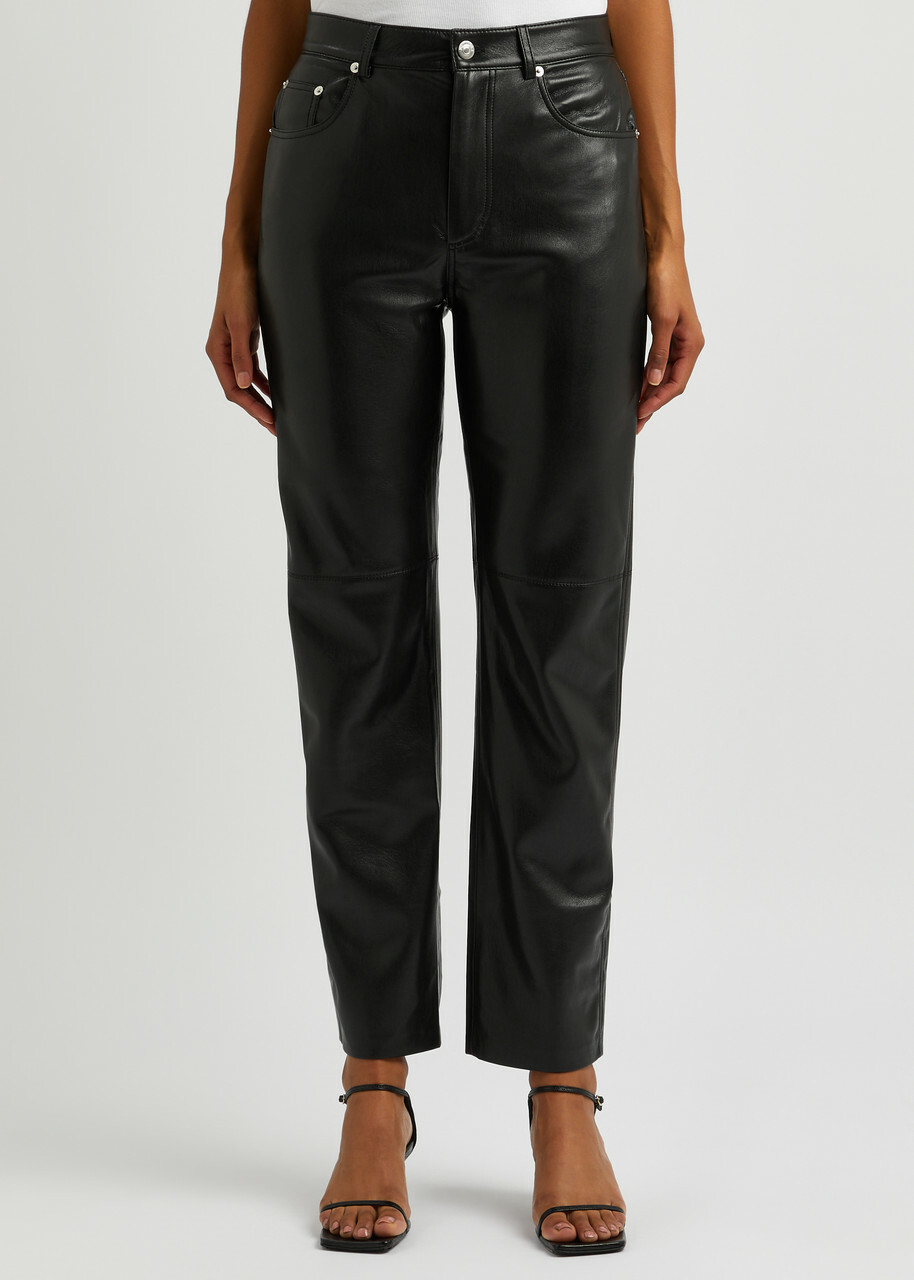 Nanushka Vinni Faux Leather Trousers Black