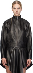 ALAÏA Black Round Leather Jacket