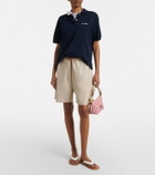 Miu Miu Striped leather-trimmed top-handle bag