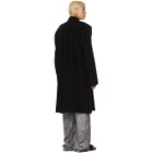 Balenciaga Black Alpaca and Wool Side Coat
