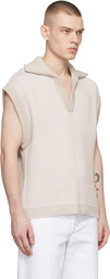 Solid Homme Beige Cotton Vest