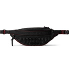 Christian Louboutin - Studded Leather-Trimmed Nylon and Mesh Belt Bag - Black