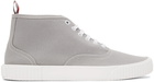 Thom Browne Grey Mid-Top Heritage Sneakers