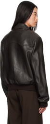 Recto Brown Ben Shrunken Leather Jacket