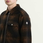 Moncler Men's Check Shirt Jacket in Brown