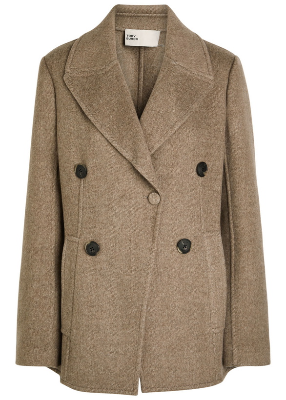 Photo: Tory Burch Wool-twill Jacket Light Brown
