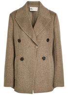 Tory Burch Wool-twill Jacket Light Brown