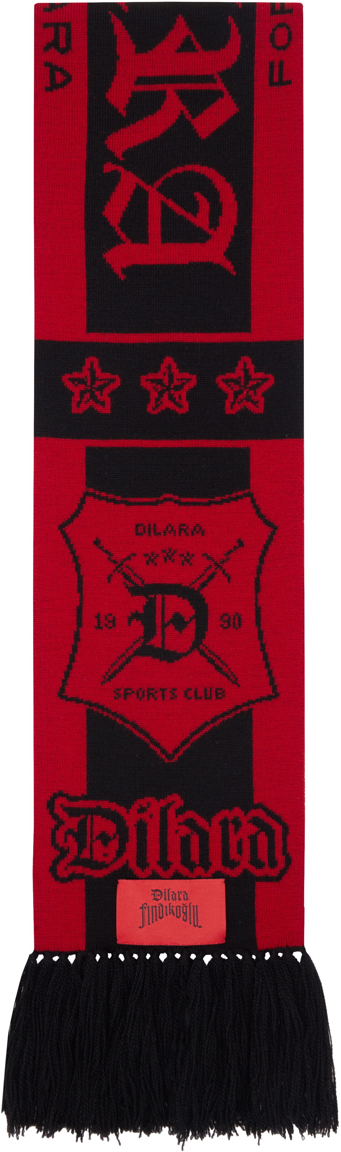 Dilara Findikoglu Black & Red Femme Vortex Scarf