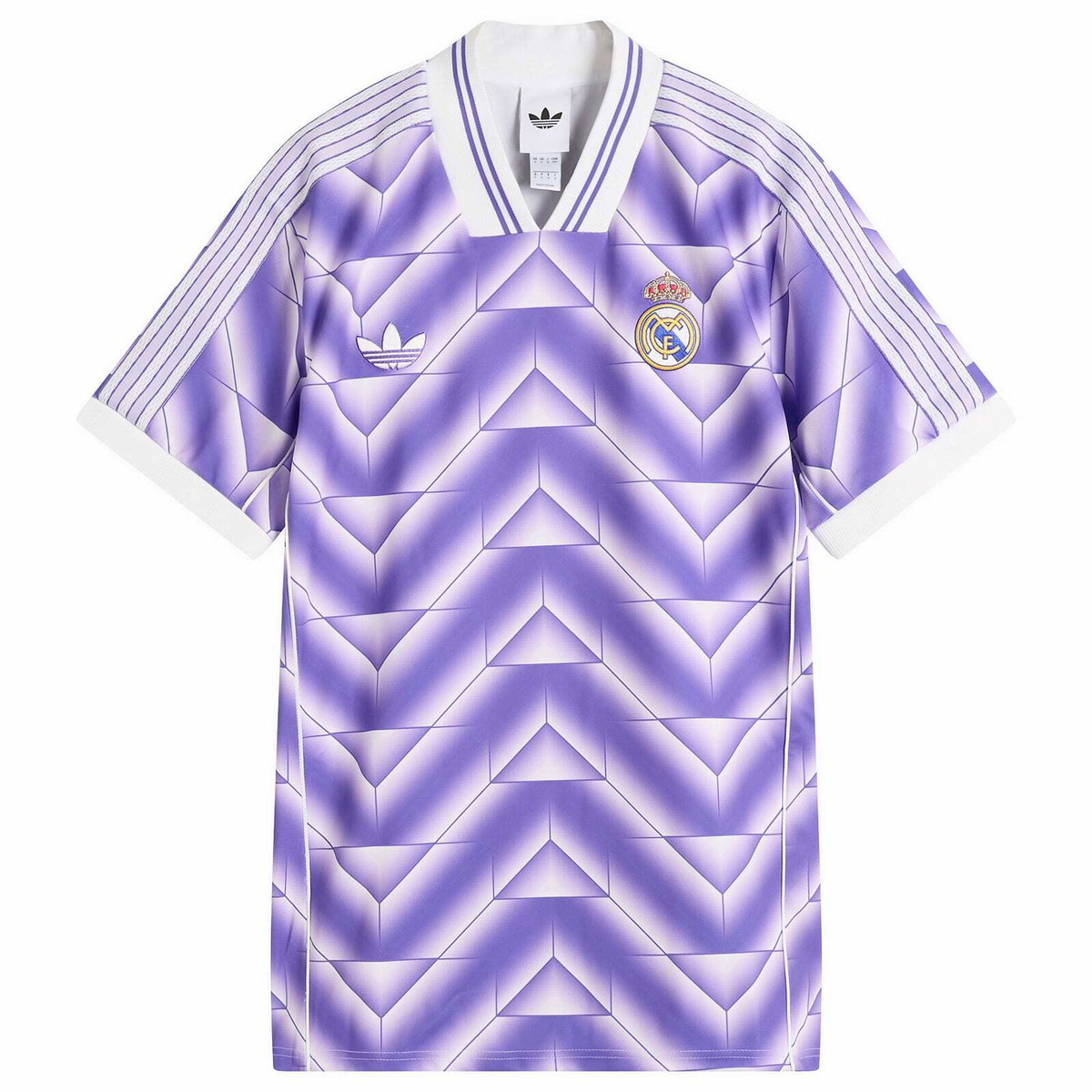 Adidas Real Madrid Lifestyler Jersey Top in Purple Rush/White