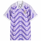 Adidas Real Madrid Lifestyler Jersey Top in Purple Rush/White
