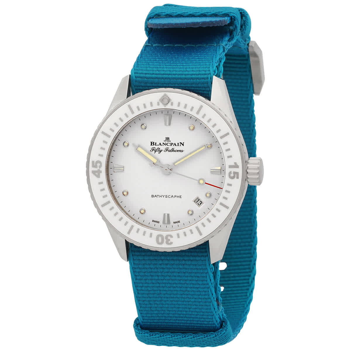 Blancpain Fifty Fathoms Bathyscaphe Automatic White Dial Watch 5100-1127-NATA