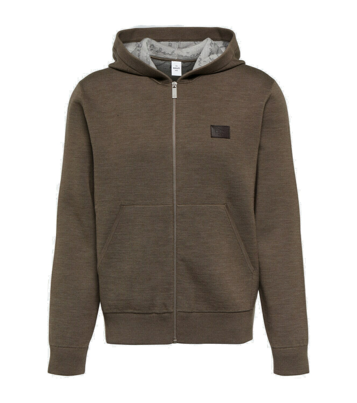 Berluti Zipped hooded sweatshirt with crest Berluti