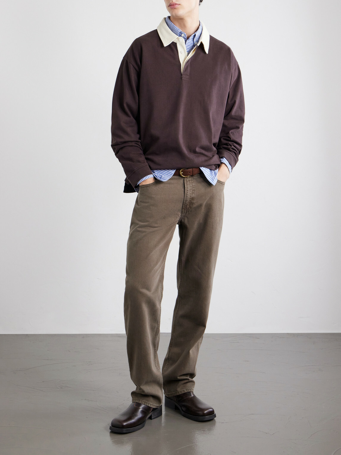 FRAME - Relaxed Straight-Leg Jeans - Brown