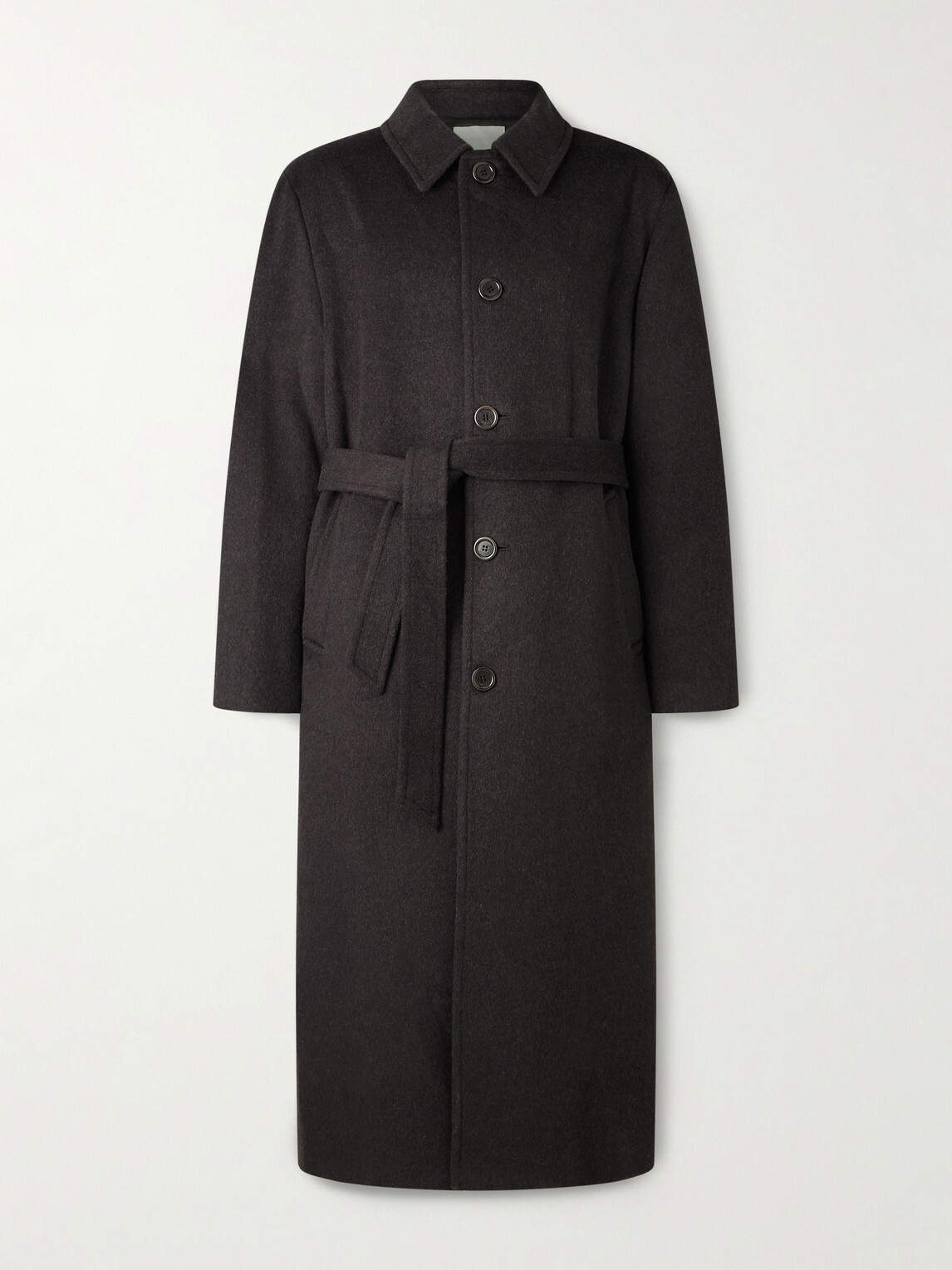 Amomento - Belted Wool-Blend Coat - Brown