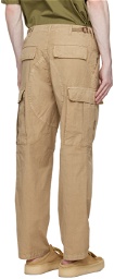 PRESIDENT's Tan Embroidered Cargo Pants