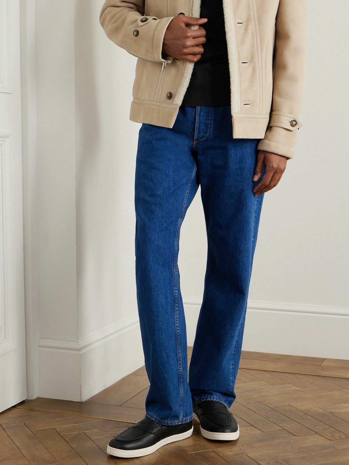 George Cleverley - Joey Full-Grain Deerskin Penny Loafers - Black