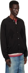 Uniform Bridge Black Argyle Cardigan