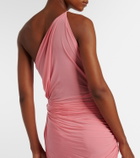 Alex Perry Gathered one-shoulder jersey gown