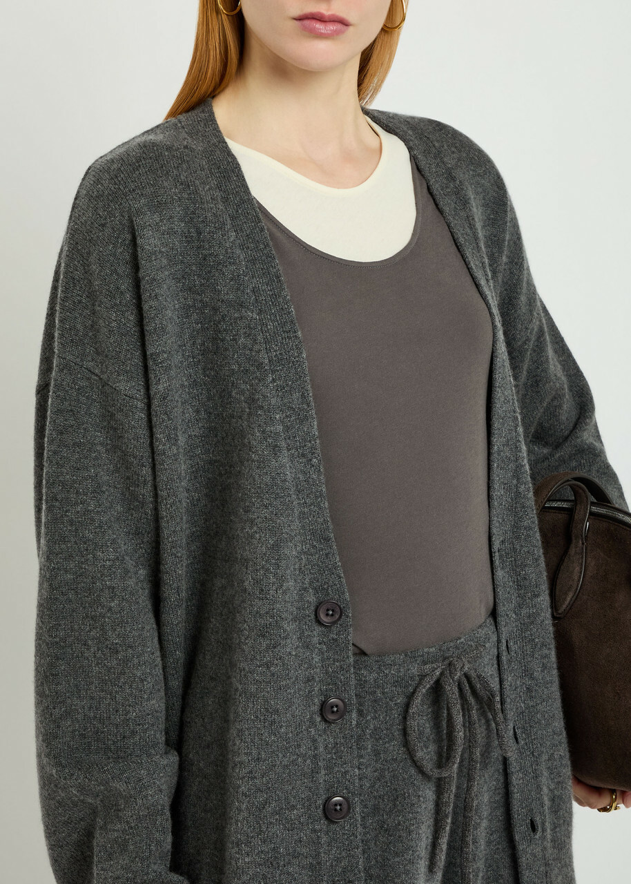 Extreme Cashmere N°459 Jonah V-neck Cashmere-blend Cardigan - Dark Grey - One Size
