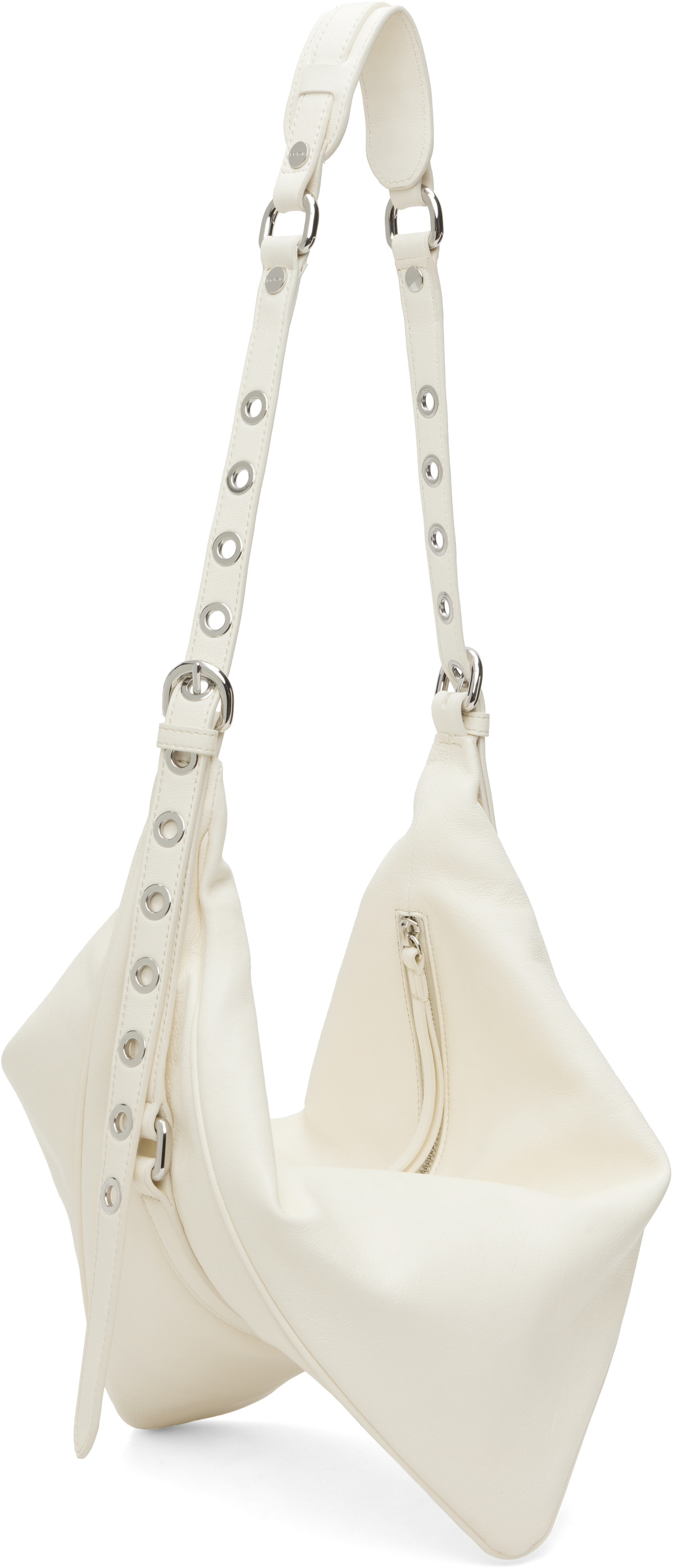 BY FAR Off-White Trayana Washed Leather Bag
