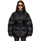 Balenciaga Black Belted Hourglass Short Puffer Down Jacket