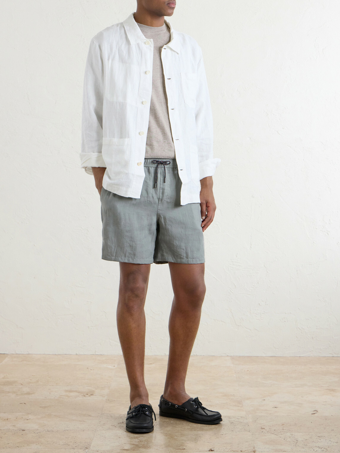 SEASE - Cod-2 Straight-Leg Hemp Drawstring Shorts - Green